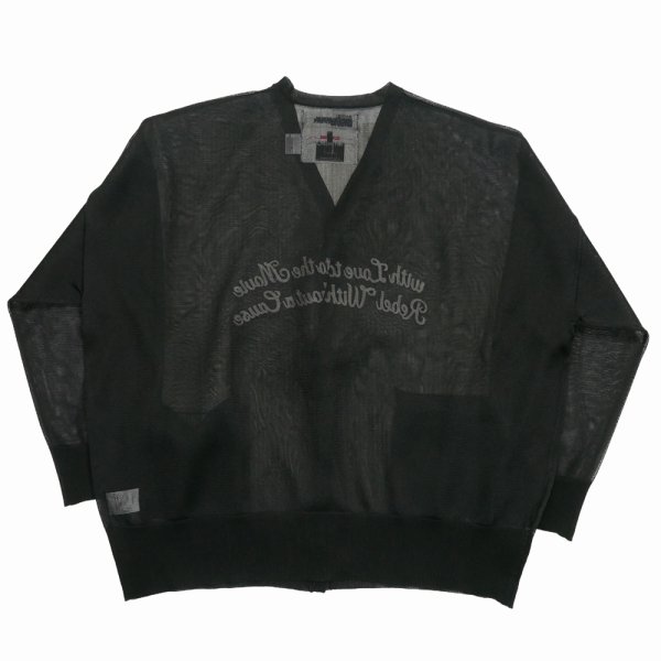 画像2: DAIRIKU/"Letter" Skeleton Cardigan（Skeleton Black）［スケルトンカーディガン-24春夏］ (2)