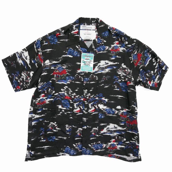 画像1: DAIRIKU/"Cliff" Aloha Shirt（Black）［アロハシャツ-24春夏］ (1)