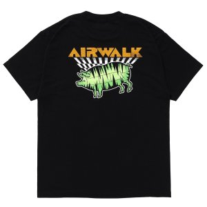 画像: PORKCHOP/AIR PORK TEE（×AIRWALK CLASSICS）（BLACK）［プリントT-24春夏］