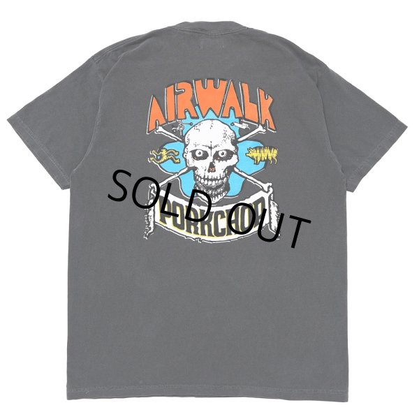 画像1: PORKCHOP/AP SKELETON TEE（×AIRWALK CLASSICS）（ASH BLACK）［プリントT-24春夏］ (1)