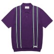 画像1: WACKO MARIA/STRIPED JACQUARD KNIT POLO SHIRT（PURPLE）［ストライプジャガードニットポロシャツ-24春夏］ (1)