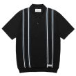 画像1: WACKO MARIA/STRIPED JACQUARD KNIT POLO SHIRT（BLACK）［ストライプジャガードニットポロシャツ-24春夏］ (1)