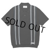 画像: WACKO MARIA/STRIPED JACQUARD KNIT POLO SHIRT（BLACK）［ストライプジャガードニットポロシャツ-24春夏］