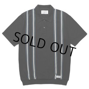 画像: WACKO MARIA/STRIPED JACQUARD KNIT POLO SHIRT（BLACK）［ストライプジャガードニットポロシャツ-24春夏］