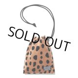 画像: WACKO MARIA/LEOPARD VELOUR DRAWSTRING BAG（BEIGE）［ドローストリングバッグ-24春夏］