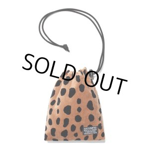 画像: WACKO MARIA/LEOPARD VELOUR DRAWSTRING BAG（BEIGE）［ドローストリングバッグ-24春夏］