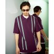 画像2: WACKO MARIA/STRIPED JACQUARD KNIT POLO SHIRT（PURPLE）［ストライプジャガードニットポロシャツ-24春夏］ (2)