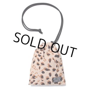 画像: WACKO MARIA/LEOPARD NYLON DRAWSTRING BAG（BEIGE）［ドローストリングバッグ-24春夏］