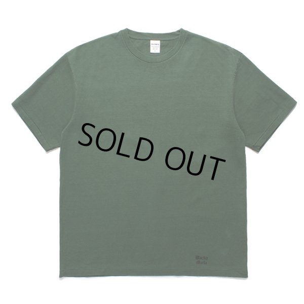 画像1: WACKO MARIA/WASHED HEAVY WEIGHT T-SHIRT（GREEN）［プリントT-24春夏］ (1)