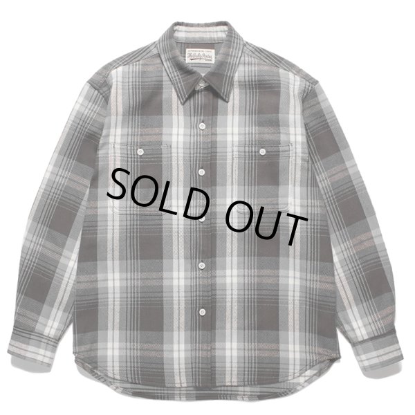 画像1: WACKO MARIA/CHECK FLANNEL SHIRT（GRAY）［チェックフランネルシャツ-24春夏］ (1)