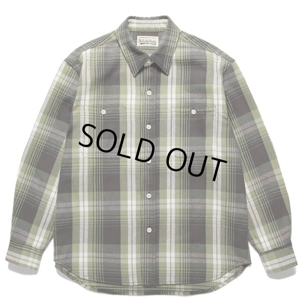 画像1: WACKO MARIA/CHECK FLANNEL SHIRT（OLIVE）［チェックフランネルシャツ-24春夏］ (1)