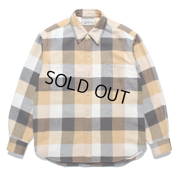 画像1: WACKO MARIA/BLOCK CHECK FLANNEL SHIRT（YELLOW）［ブロックチェックフランネルシャツ-24春夏］ (1)