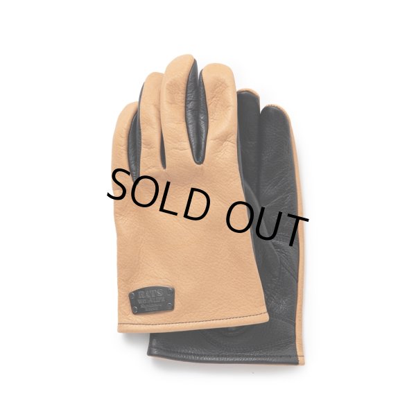 画像1: RATS/LEATHER GLOVE（BLACK/TAN）［レザーグローブ-24春夏］ (1)