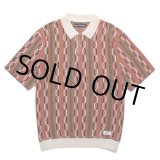 画像: WACKO MARIA/STRIPED JACQUARD SUMMER KNIT POLO SHIRT（BROWN）［ストライプジャガードサマーニットポロシャツ-24春夏］