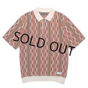 画像: WACKO MARIA/STRIPED JACQUARD SUMMER KNIT POLO SHIRT（BROWN）［ストライプジャガードサマーニットポロシャツ-24春夏］