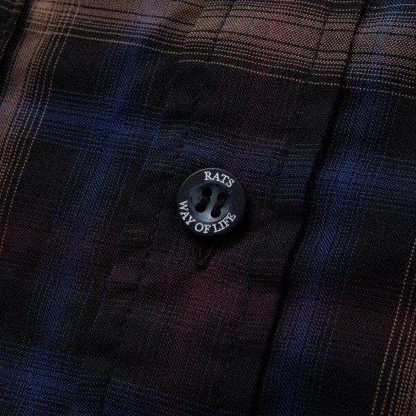 RATS - OMBRE CHECK SHIRT (BLACK×GRAY CHECK) / オンブレ