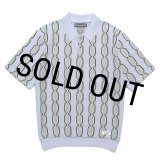 画像: WACKO MARIA/STRIPED JACQUARD SUMMER KNIT POLO SHIRT（BLUE）［ストライプジャガードサマーニットポロシャツ-24春夏］
