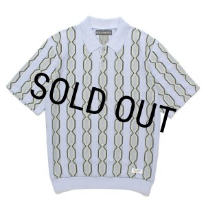 画像: WACKO MARIA/STRIPED JACQUARD SUMMER KNIT POLO SHIRT（BLUE）［ストライプジャガードサマーニットポロシャツ-24春夏］