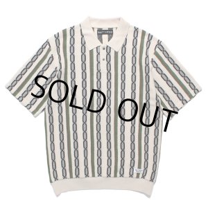 画像: WACKO MARIA/STRIPED JACQUARD SUMMER KNIT POLO SHIRT（BEIGE）［ストライプジャガードサマーニットポロシャツ-24春夏］