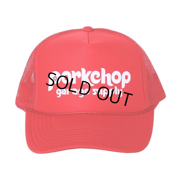 画像1: PORKCHOP/WHEEL LOGO MESH CAP（RED）［メッシュキャップ-23秋冬］ (1)