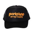 画像1: PORKCHOP/WHEEL LOGO MESH CAP（BLACK）［メッシュキャップ-23秋冬］ (1)