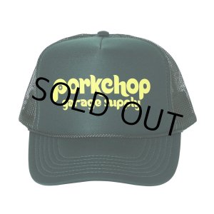 画像: PORKCHOP/WHEEL LOGO MESH CAP（DARK GREEN）［メッシュキャップ-23秋冬］