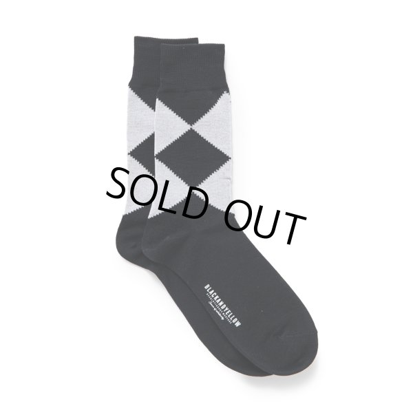 画像2: 【30%OFF】RATS/50'S EGYPTIAN COTTON ARGYLE SOCKS（BLACK）［ソックス-24春夏］ (2)