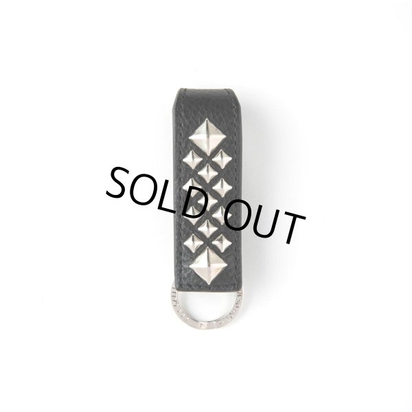 画像1: CALEE/STUDS LEATHER SNAP KEY RING（BLACK）［スナップレザーキーリング-24春夏］ (1)