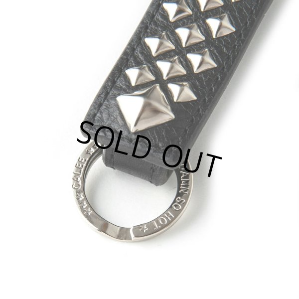 画像2: CALEE/STUDS LEATHER SNAP KEY RING（BLACK）［スナップレザーキーリング-24春夏］ (2)