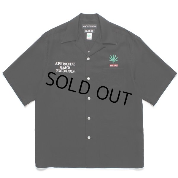画像1: WACKO MARIA/舐達麻 / HIGH TIMES / 50'S OPEN COLLAR SHIRT（BLACK）［50'Sオープンカラーシャツ-24春夏］ (1)