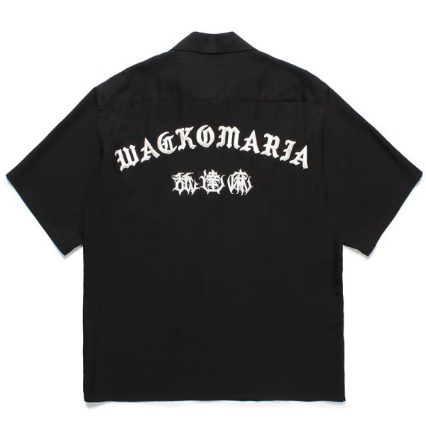 画像2: WACKO MARIA/舐達麻 / HIGH TIMES / 50'S OPEN COLLAR SHIRT（BLACK）［50'Sオープンカラーシャツ-24春夏］ (2)