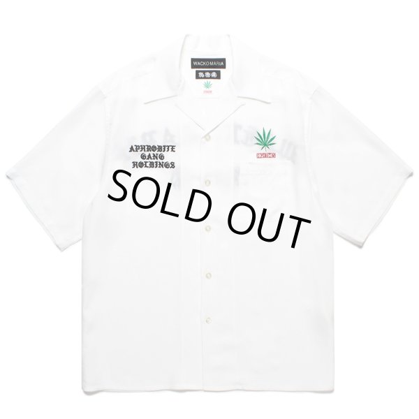 画像1: WACKO MARIA/舐達麻 / HIGH TIMES / 50'S OPEN COLLAR SHIRT（WHITE）［50'Sオープンカラーシャツ-24春夏］ (1)
