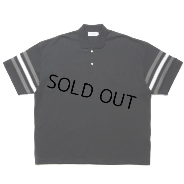 画像1: COOTIE PRODUCTIONS/Jacquard Sleeve S/S Polo（Black）［ジャガードスリーブポロ-24春夏］ (1)