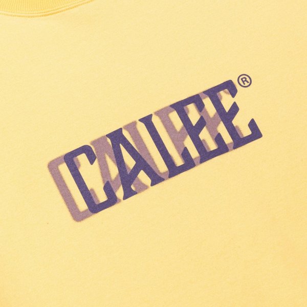 画像3: CALEE/DROP SHOULDER CALEE BLUR LOGO TEE（YELLOW）［ドロップショルダープリントT-24春夏］ (3)