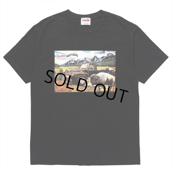 画像1: PORKCHOP/F-100 TEE（BLACK）［プリントT-24春夏］ (1)
