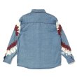 画像2: CHALLENGER/L/S TIE DYE SLEEVE DENIM SHIRT（WASHED INDIGO）［タイダイスリーブデニムシャツ-24春夏］ (2)