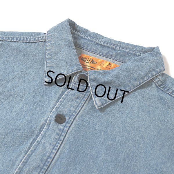 CHALLENGER デニムタイダイシャツ L CHALLENGER/L/S TIE DYE SLEEVE DENIM SHIRT（WASHED INDIGO