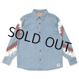 画像: CHALLENGER/L/S TIE DYE SLEEVE DENIM SHIRT（WASHED INDIGO）［タイダイスリーブデニムシャツ-24春夏］