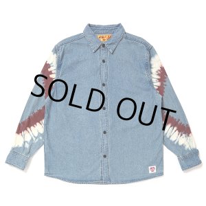 画像: CHALLENGER/L/S TIE DYE SLEEVE DENIM SHIRT（WASHED INDIGO）［タイダイスリーブデニムシャツ-24春夏］