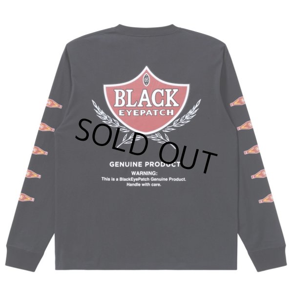 画像1: BlackEyePatch/SWEET CIGAR LABEL L/S TEE（BLACK） (1)