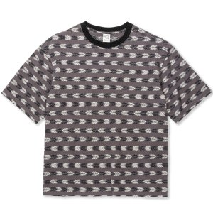 画像: 【30%OFF】CALEE/BORDER JACQUARD DROP SHOULDER CS（CHARCOAL BLACK）［ボーダージャガードカットソー-24春夏］