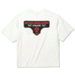 画像: CALEE/DROP SHOULDER S.V.D.S.H LOGO TEE ＜NATURALLY PAINT DESIGN＞（WHITE）［ドロップショルダープリントT-24春夏］