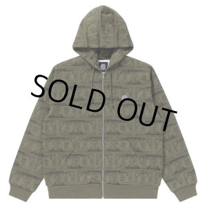 画像: BlackEyePatch/DOLLAR BILL COVERED ZIP HOODIE（OLIVE）