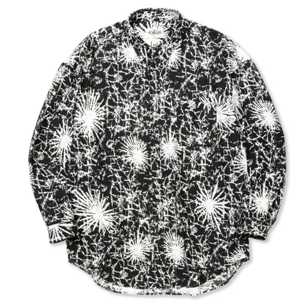 画像1: CALEE/BATIK PATTERN OVER SHILHOUETTE L/S SH（BLACK）［オーバーシルエットシャツ-24春夏］ (1)