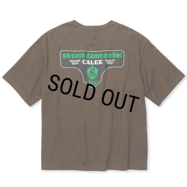 画像1: 【40%OFF】CALEE/DROP SHOULDER S.V.D.S.H LOGO TEE ＜NATURALLY PAINT DESIGN＞（BROWN）［ドロップショルダープリントT-24春夏］ (1)
