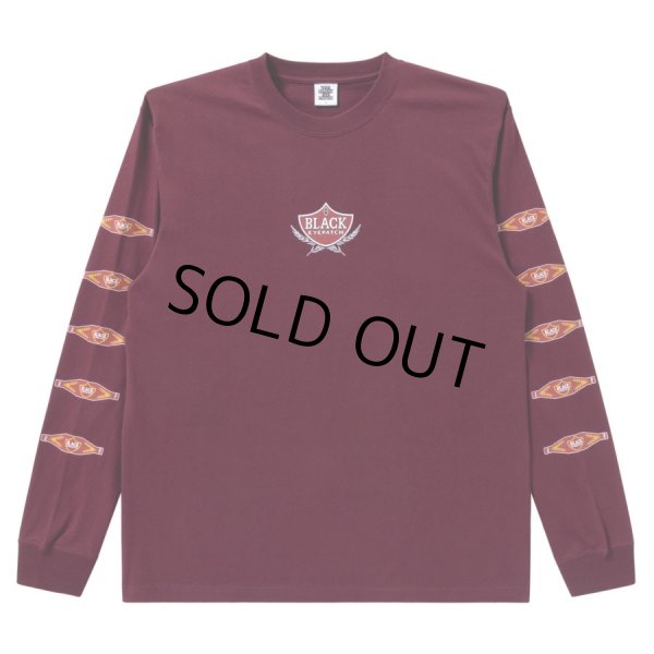 画像2: BlackEyePatch/SWEET CIGAR LABEL L/S TEE（BURGUNDY） (2)