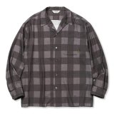 画像: CALEE/RAYON CHECK OPEN COLLAR L/S SH（BLACK）［レーヨンチェックオープンカラーシャツ-24春夏］