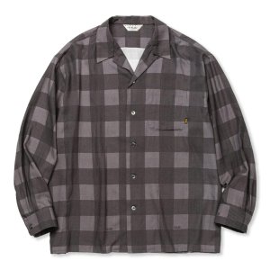 画像: 【30%OFF】CALEE/RAYON CHECK OPEN COLLAR L/S SH（BLACK）［レーヨンチェックオープンカラーシャツ-24春夏］