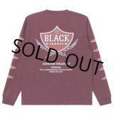 画像: BlackEyePatch/SWEET CIGAR LABEL L/S TEE（BURGUNDY）