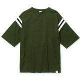 画像: 【30%OFF】CALEE/VINTAGE TYPE FOOT BALL TEE（OLIVE）［フットボールT-24春夏］